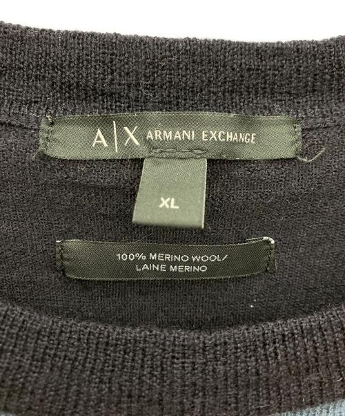 ARMANI EXCHANGE（アルマーニ エクスチェンジ）ARMANI EXCHANGE (アルマーニ エクスチェンジ) 薄手ニット ネイビー サイズ:XLの古着・服飾アイテム