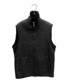 ノーブランド（ノーブランド）の古着「ムートンベスト」｜ブラック