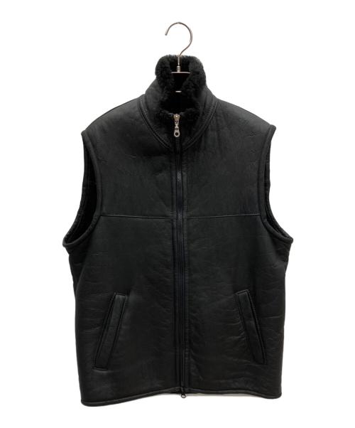 ノーブランド（ノーブランド）ノーブランド (ノーブランド) ムートンベスト ブラック サイズ:Mの古着・服飾アイテム