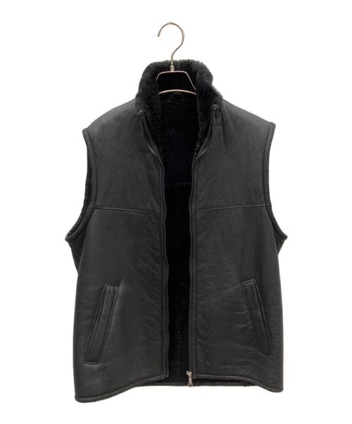 ノーブランド（ノーブランド）ノーブランド (ノーブランド) ムートンベスト ブラック サイズ:Mの古着・服飾アイテム