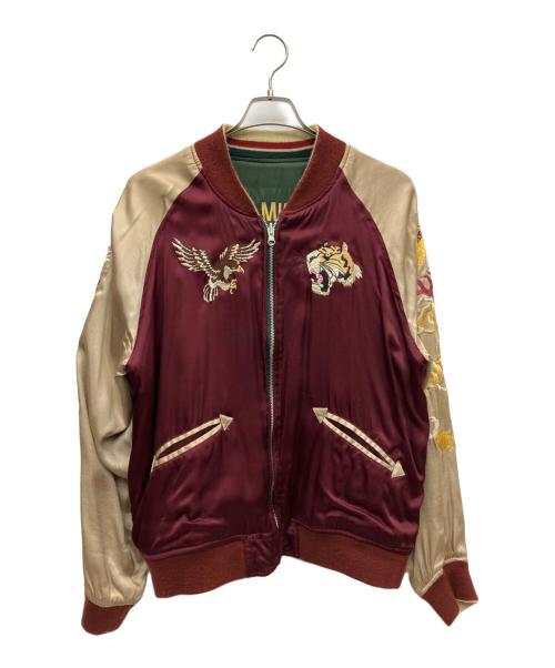 HOUSTON OUTHENTIC（ヒューストン・オーセンティック）HOUSTON OUTHENTIC (ヒューストン・オーセンティック) スカジャン グリーン×ボルドー サイズ:SIZE XLの古着・服飾アイテム