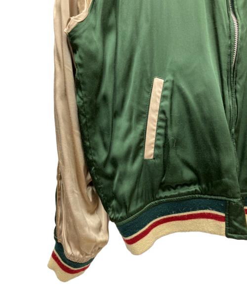 HOUSTON OUTHENTIC（ヒューストン・オーセンティック）HOUSTON OUTHENTIC (ヒューストン・オーセンティック) スカジャン グリーン×ボルドー サイズ:SIZE XLの古着・服飾アイテム