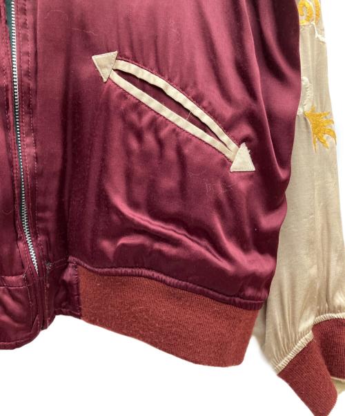 HOUSTON OUTHENTIC（ヒューストン・オーセンティック）HOUSTON OUTHENTIC (ヒューストン・オーセンティック) スカジャン グリーン×ボルドー サイズ:SIZE XLの古着・服飾アイテム