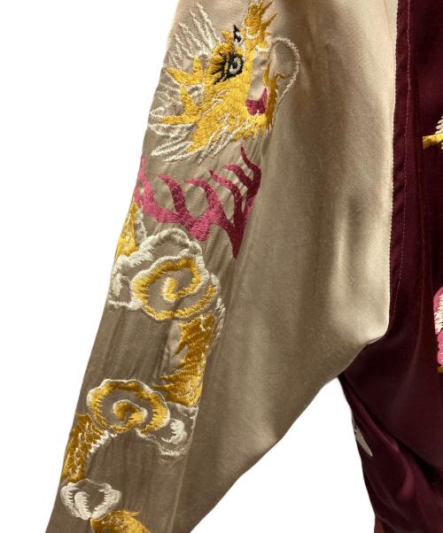 HOUSTON OUTHENTIC（ヒューストン・オーセンティック）HOUSTON OUTHENTIC (ヒューストン・オーセンティック) スカジャン グリーン×ボルドー サイズ:SIZE XLの古着・服飾アイテム