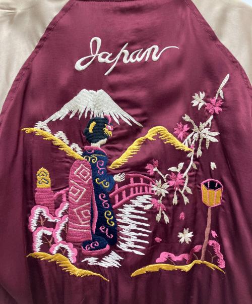 HOUSTON OUTHENTIC（ヒューストン・オーセンティック）HOUSTON OUTHENTIC (ヒューストン・オーセンティック) スカジャン グリーン×ボルドー サイズ:SIZE XLの古着・服飾アイテム