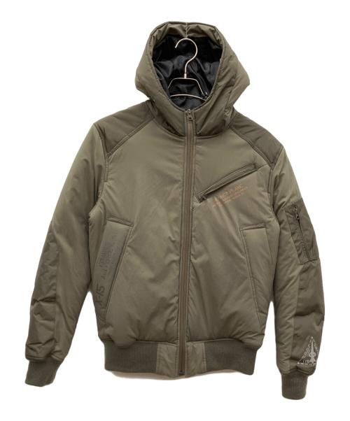 AVIREX（アヴィレックス）AVIREX (アヴィレックス) ミックスファブリックボンバージャケット カーキ サイズ:SIZE Mの古着・服飾アイテム