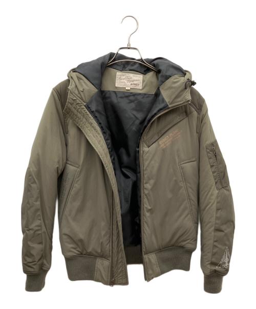 AVIREX（アヴィレックス）AVIREX (アヴィレックス) ミックスファブリックボンバージャケット カーキ サイズ:SIZE Mの古着・服飾アイテム