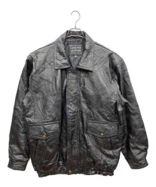 GENUINE LEATHER（ジェニュインレザー）GENUINE LEATHER (ジェニュインレザー) レザージャケット ブラック サイズ:2Xの古着・服飾アイテム