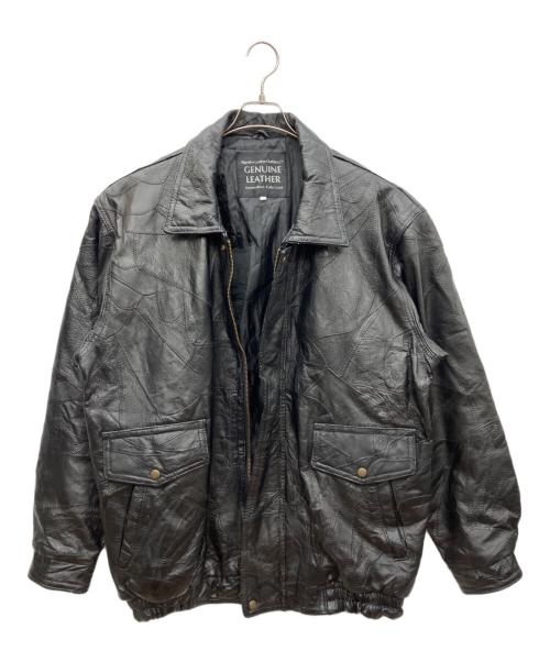 GENUINE LEATHER（ジェニュインレザー）GENUINE LEATHER (ジェニュインレザー) レザージャケット ブラック サイズ:2Xの古着・服飾アイテム