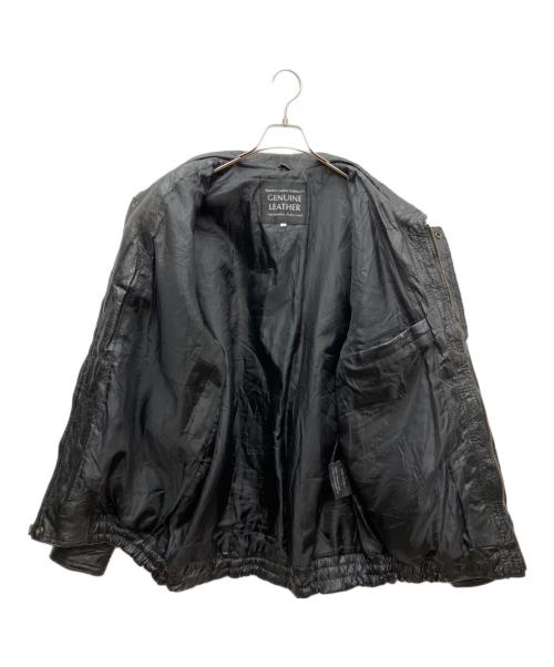 GENUINE LEATHER（ジェニュインレザー）GENUINE LEATHER (ジェニュインレザー) レザージャケット ブラック サイズ:2Xの古着・服飾アイテム