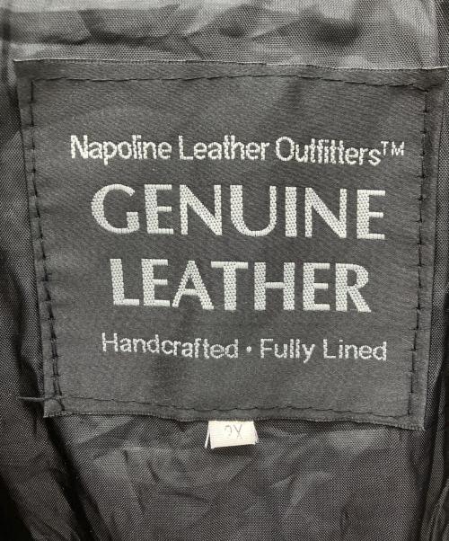 GENUINE LEATHER（ジェニュインレザー）GENUINE LEATHER (ジェニュインレザー) レザージャケット ブラック サイズ:2Xの古着・服飾アイテム