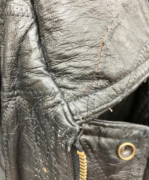GENUINE LEATHER（ジェニュインレザー）GENUINE LEATHER (ジェニュインレザー) レザージャケット ブラック サイズ:2Xの古着・服飾アイテム