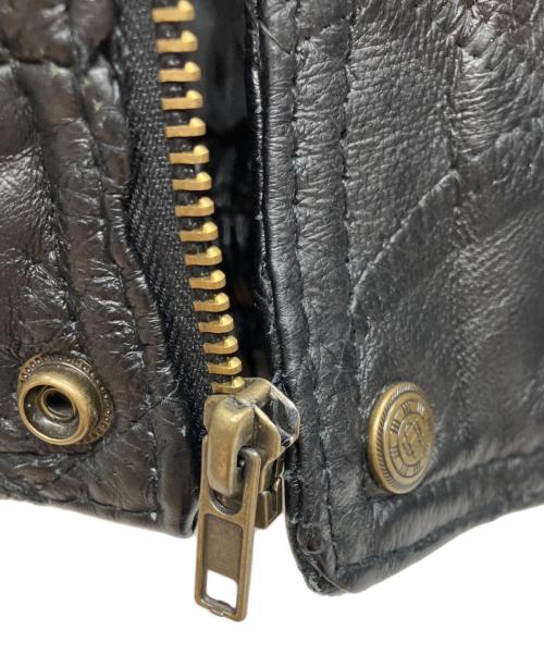 GENUINE LEATHER（ジェニュインレザー）GENUINE LEATHER (ジェニュインレザー) レザージャケット ブラック サイズ:2Xの古着・服飾アイテム