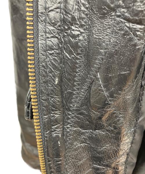 GENUINE LEATHER（ジェニュインレザー）GENUINE LEATHER (ジェニュインレザー) レザージャケット ブラック サイズ:2Xの古着・服飾アイテム