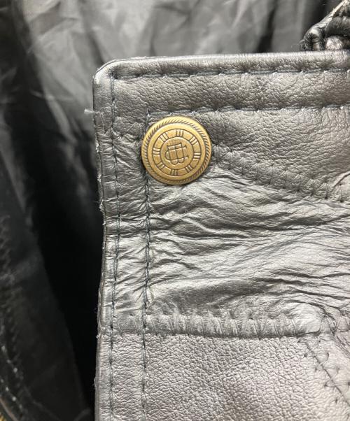 GENUINE LEATHER（ジェニュインレザー）GENUINE LEATHER (ジェニュインレザー) レザージャケット ブラック サイズ:2Xの古着・服飾アイテム