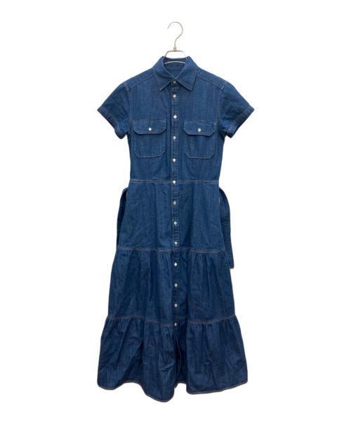 POLO RALPH LAUREN（ポロ・ラルフローレン）POLO RALPH LAUREN (ポロ・ラルフローレン) デニム半袖ワンピース インディゴの古着・服飾アイテム