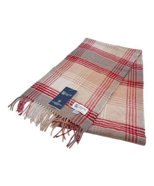 JOHNSTONS OF ELGIN（ジョンストンズオブエルガン）JOHNSTONS OF ELGIN (ジョンストンズオブエルガン) マフラー レッド×グレー 未使用品の古着・服飾アイテム