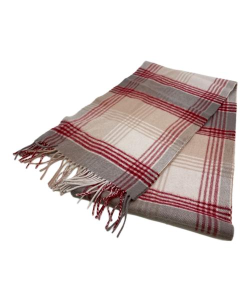 JOHNSTONS OF ELGIN（ジョンストンズオブエルガン）JOHNSTONS OF ELGIN (ジョンストンズオブエルガン) マフラー レッド×グレー 未使用品の古着・服飾アイテム