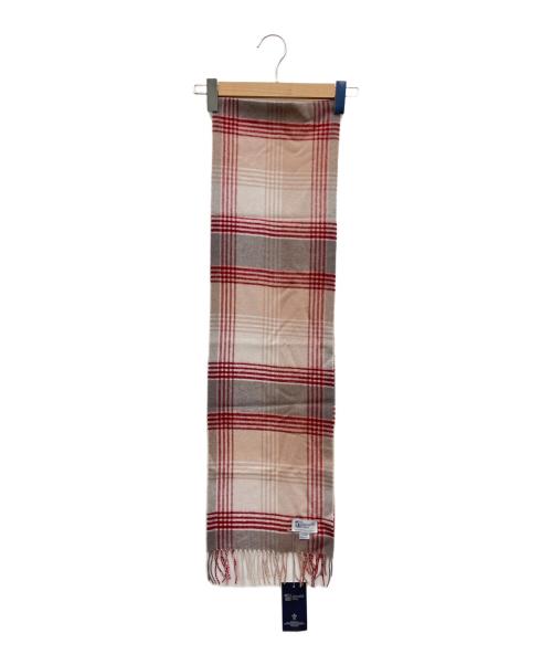 JOHNSTONS OF ELGIN（ジョンストンズオブエルガン）JOHNSTONS OF ELGIN (ジョンストンズオブエルガン) マフラー レッド×グレー 未使用品の古着・服飾アイテム