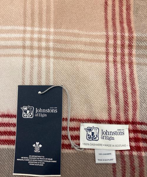 JOHNSTONS OF ELGIN（ジョンストンズオブエルガン）JOHNSTONS OF ELGIN (ジョンストンズオブエルガン) マフラー レッド×グレー 未使用品の古着・服飾アイテム