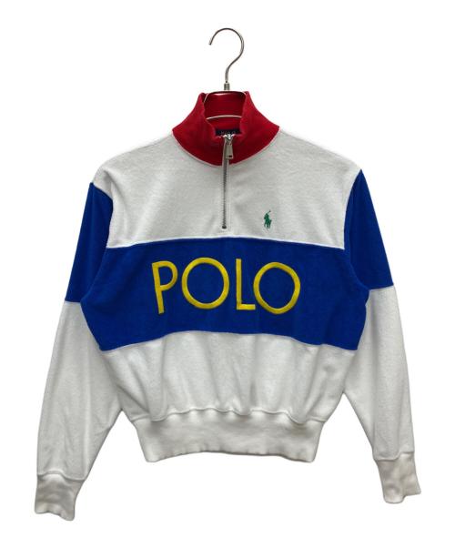 POLO RALPH LAUREN（ポロ・ラルフローレン）POLO RALPH LAUREN (ポロ・ラルフローレン) LOGO TERRY QUARTER-ZIP PULLOVER ホワイト サイズ:XSの古着・服飾アイテム