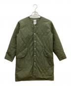 ORCIVALオーシバル）の古着「インサレーションキルトノーカラーコート」｜カーキ