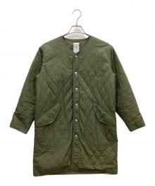ORCIVAL（オーシバル）の古着「インサレーションキルトノーカラーコート」｜カーキ