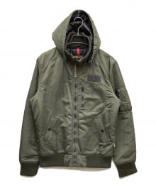 ALPHA（アルファ）の古着「フーデットリブジャケット」｜カーキ