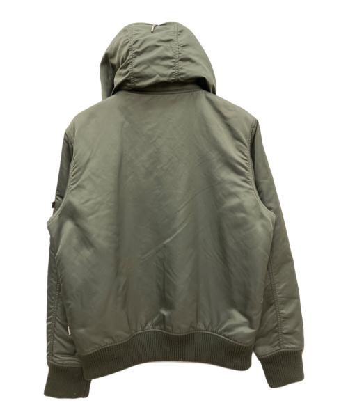 ALPHA（アルファ）ALPHA (アルファ) フーデットリブジャケット カーキ サイズ:XLの古着・服飾アイテム