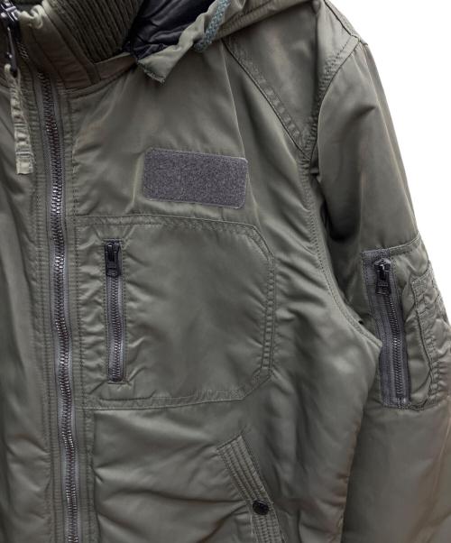 ALPHA（アルファ）ALPHA (アルファ) フーデットリブジャケット カーキ サイズ:XLの古着・服飾アイテム