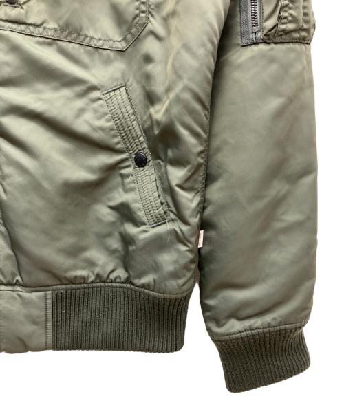 ALPHA（アルファ）ALPHA (アルファ) フーデットリブジャケット カーキ サイズ:XLの古着・服飾アイテム
