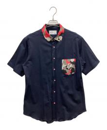 ORIGINAL STITCH×pokemon（オリジナルスティッチ×ポケモンカード）の古着「半袖シャツ」｜ネイビー