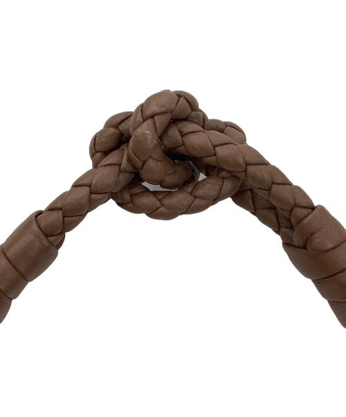 BOTTEGA VENETA（ボッテガベネタ）BOTTEGA VENETA (ボッテガベネタ) イントレチャートレザーブレスレット ブラウンの古着・服飾アイテム