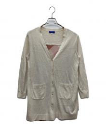 BLUE LABEL CRESTBRIDGE（ブルーレーベルクレストブリッジ）の古着「プリーツ切替ロングカーディガン」｜ベージュ