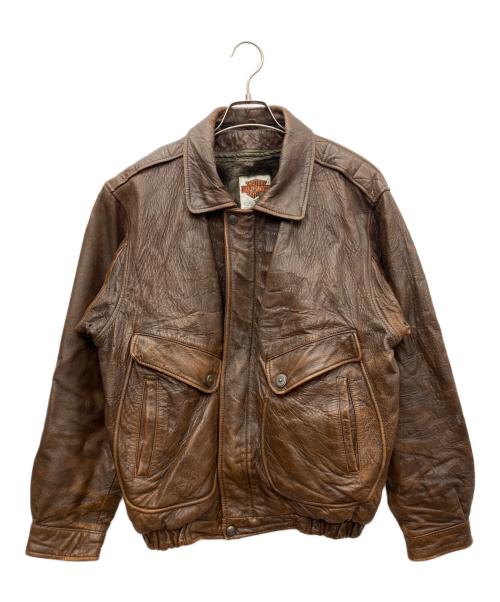 HARLEY-DAVIDSON（ハーレーダビッドソン）HARLEY-DAVIDSON (ハーレーダビッドソン) レザーフライトジャケット ブラウン サイズ:40の古着・服飾アイテム