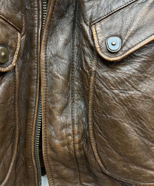 HARLEY-DAVIDSON（ハーレーダビッドソン）HARLEY-DAVIDSON (ハーレーダビッドソン) レザーフライトジャケット ブラウン サイズ:40の古着・服飾アイテム