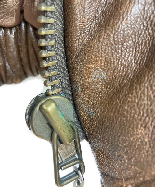 HARLEY-DAVIDSON（ハーレーダビッドソン）HARLEY-DAVIDSON (ハーレーダビッドソン) レザーフライトジャケット ブラウン サイズ:40の古着・服飾アイテム