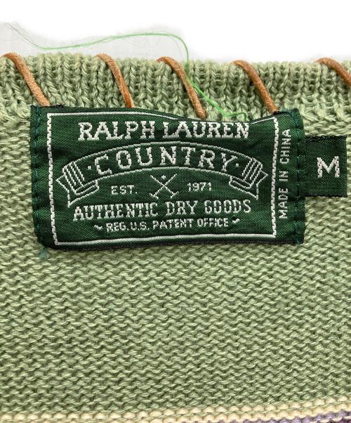 RALPH LAUREN COUNTRY（ラルフローレンカントリー）RALPH LAUREN COUNTRY (ラルフローレンカントリー) 薄手カーディガン グリーン サイズ:Mの古着・服飾アイテム