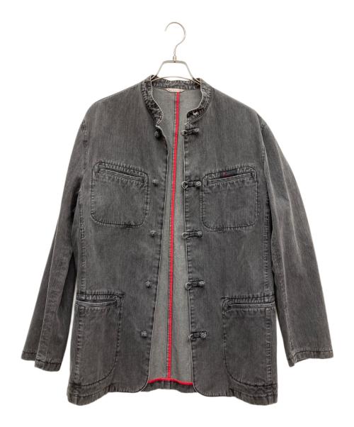 PAPAS（パパス）PAPAS (パパス) デニムチャイナジャケット グレー サイズ:LLの古着・服飾アイテム