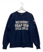 BUZZ RICKSON'Sバズリクソンズ）の古着「スウェットBUZZ RICKSON'S 30th ANNIVERSARY MODEL HORIZONTAL KNITTING HEAVY WEIGHT SWEAT SHIRTS」｜ネイビー