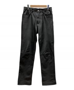 中古・古着通販】KUSHITANI (クシタニ) レザーパンツ ブラック サイズ