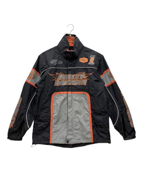 HARLEY-DAVIDSON（ハーレーダビッドソン）HARLEY-DAVIDSON (ハーレーダビッドソン) ナイロンジャケット ブラック×グレー サイズ:Sの古着・服飾アイテム