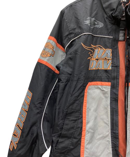 HARLEY-DAVIDSON（ハーレーダビッドソン）HARLEY-DAVIDSON (ハーレーダビッドソン) ナイロンジャケット ブラック×グレー サイズ:Sの古着・服飾アイテム