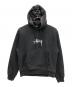 stussy（ステューシー）の古着「STOCK LOGO APPLIQUE HOODIE」｜ブラック