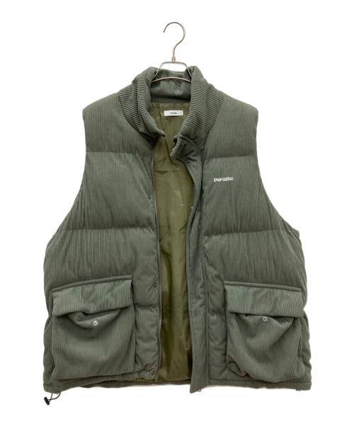 PERUSHU（ペルーシュ）Perushu (ペルーシュ) 中綿ベスト グリーン サイズ:SIZE Lの古着・服飾アイテム