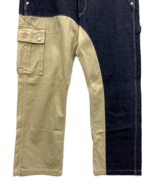 児島ジーンズ（コジマジーンズ）児島ジーンズ (コジマジーンズ) コンボパンツ インディゴ×ベージュ サイズ:38インチの古着・服飾アイテム