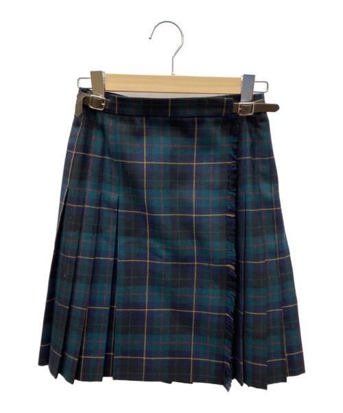 LAUREN RALPH LAUREN（ローレンラルフローレン）LAUREN RALPH LAUREN (ローレンラルフローレン) プリーツラップスカート グリーン×ネイビー サイズ:4の古着・服飾アイテム