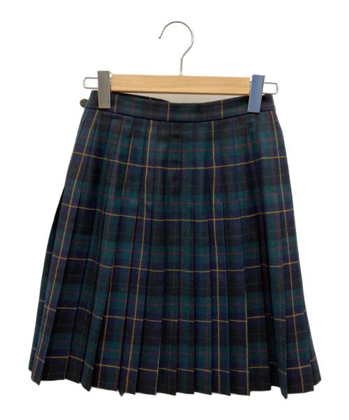LAUREN RALPH LAUREN（ローレンラルフローレン）LAUREN RALPH LAUREN (ローレンラルフローレン) プリーツラップスカート グリーン×ネイビー サイズ:4の古着・服飾アイテム