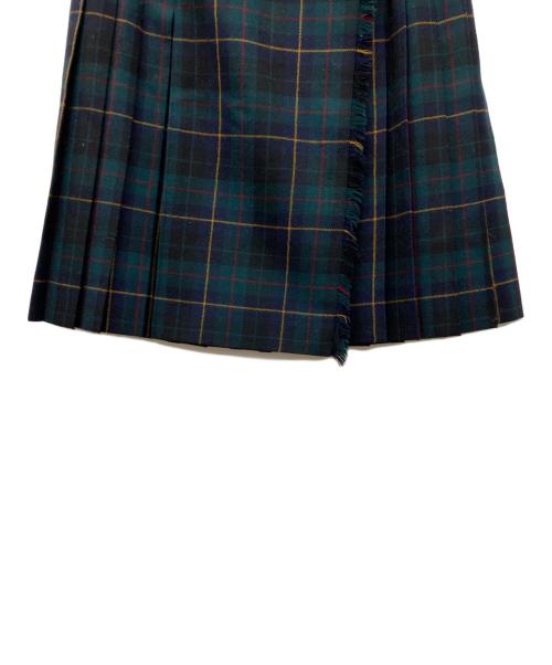 LAUREN RALPH LAUREN（ローレンラルフローレン）LAUREN RALPH LAUREN (ローレンラルフローレン) プリーツラップスカート グリーン×ネイビー サイズ:4の古着・服飾アイテム