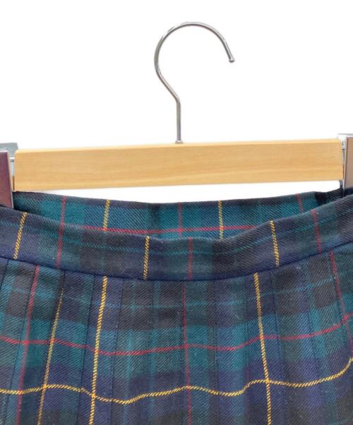 LAUREN RALPH LAUREN（ローレンラルフローレン）LAUREN RALPH LAUREN (ローレンラルフローレン) プリーツラップスカート グリーン×ネイビー サイズ:4の古着・服飾アイテム